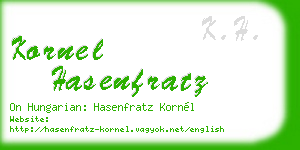 kornel hasenfratz business card